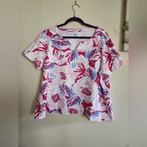 Kim Rogers plus size floral top 1X cotton